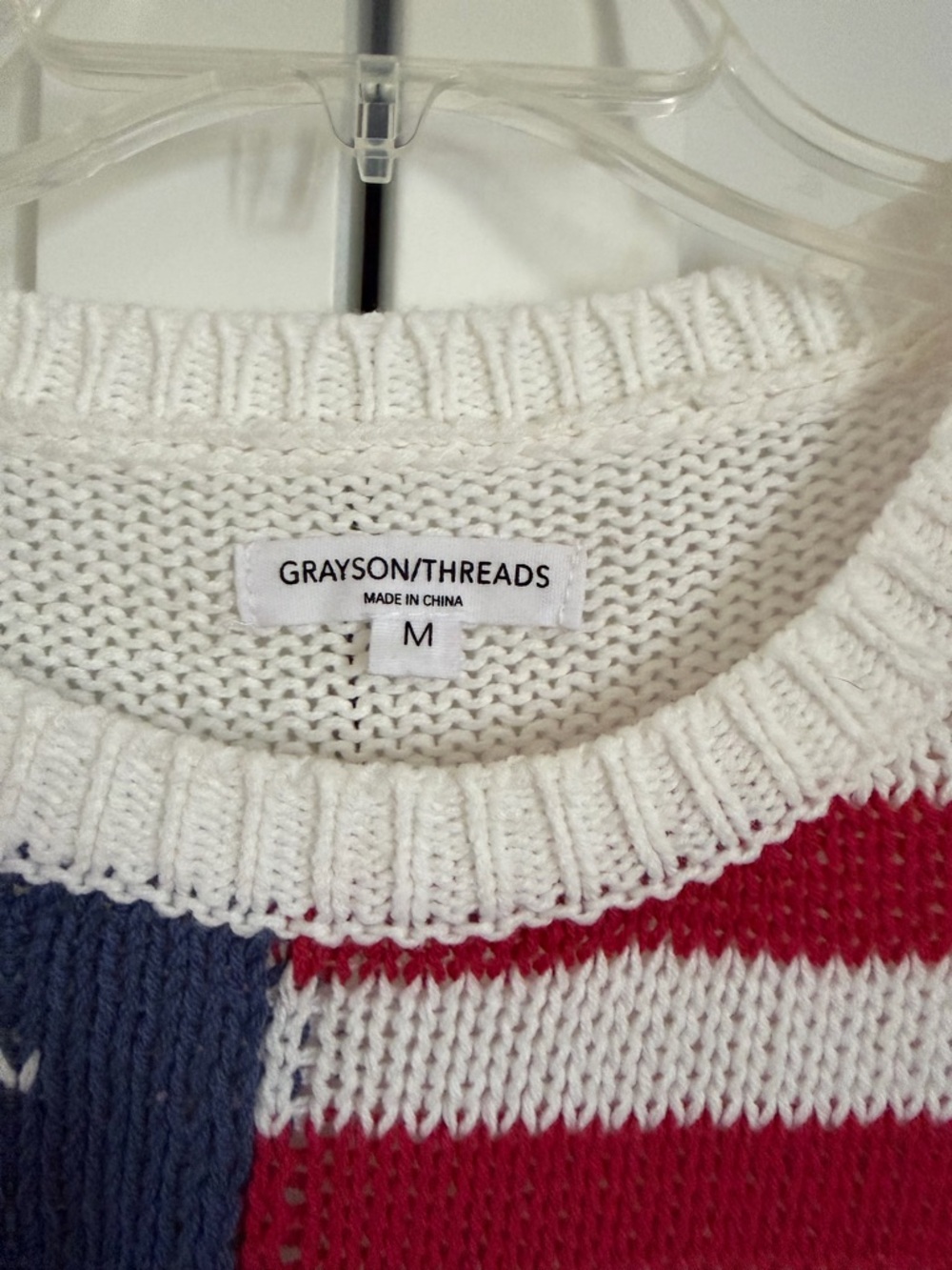 Grayson Threads Stars & Stripes Knit Crewneck - Red, White & Blue Americana Med - Picture 3 of 4